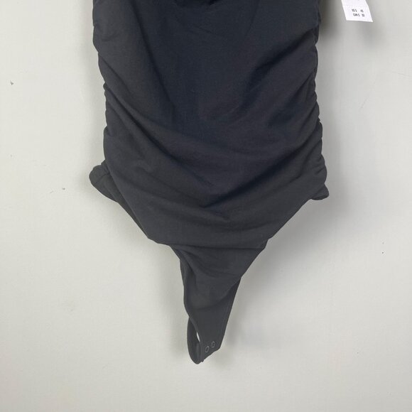 Abercrombie and Fitch NWT Black Bodysuit Square Neck Snap Crotch Women's Sz. S - Picture 5 of 5